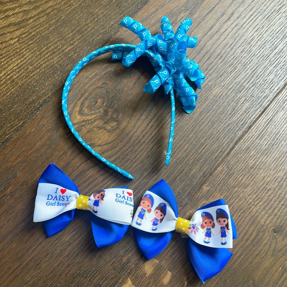 GirlScout Daisy bows and Headband